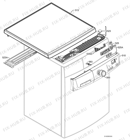 Взрыв-схема стиральной машины Electrolux EWF148315W - Схема узла Command panel 037